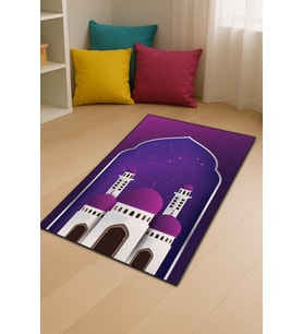 Mor Cami Temalı Unisex Çocuk Seccadesi CS13