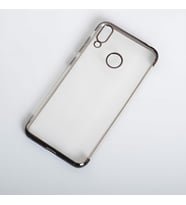 Huawei Honor 8C Kılıf Dört Köşeli Lazer Silikon Kılıf (Siyah)