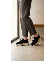 Guja 26K335 Siyah Süet Kadın Sneaker