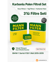 BMW 1 Serisi F20 1.16d 2015-2019 MANN Filtre Seti (3’lü / 3 Parça) Karbonlu Polen + Hava + Yağ Filtr