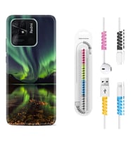 Xiaomi Poco X3 Pro M4 Pro X4 Pro C40 10C Kılıf Kablo Koruma Spiral Silikon Kuzey Işıkları 1327