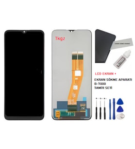 Tkgz - Samsung Galaxy A04E - SM-A042 Uyumlu Lcd Ekran Dokunmatik  - A - Kalite + B-7000 + TAMİR SETİ