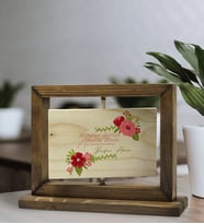 BK Gift Kişiye Özel İsimli Anneler Günü Tasarımlı Doğal Ahşap Dönen Fotoğraf Çerçevesi, Anneler Günü Hediyeleri, Ev Dekoru, Masaüstü Dekoru-6