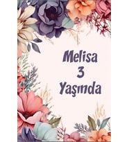 Renkli Çiçekler Temalı Doğum Günü Afişi -7 35X50 cm