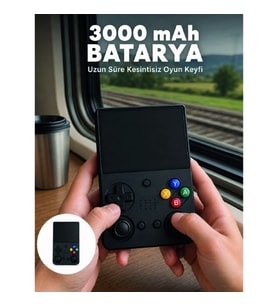 Mey İthalat® Retro Taşınabilir Oyun Konsolu 3.5 İnç IPS Ekran 26 Emülatör Destekli 64GB El Tipi Oyun