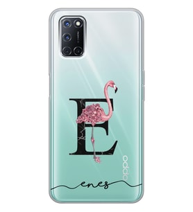 Oppo Flamingo Harf Tasarımlı Şeffaf Telefon Kılıfı