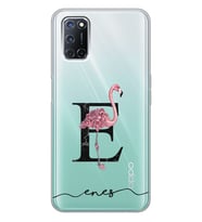 Oppo Flamingo Harf Tasarımlı Şeffaf Telefon Kılıfı