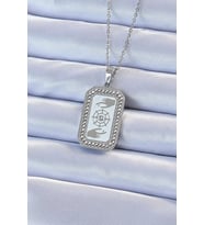 316L Çelik Zincir Gümüş Renk Mineli Zirkon Taşlı Göz Figür Tarot Kolye - TJ-BKO9216