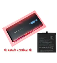 Tkgz Xiaomi Mi 9T Pro Arka Pil Batarya Kapağı + PİL (CAM) KIRMIZI