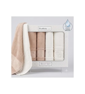 Özdilek Best Hamam Seti, Banyo Havlu Takımı-Camellia Bej Krem