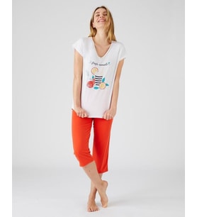 Baskılı İkili Pijama Takımı 
