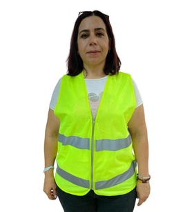 Mey İthalat® Fermuarlı Sarı İkaz Yeleği XL Beden 59 cm