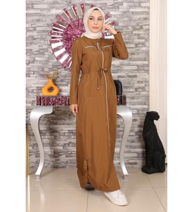 Fermuarlı Ferace Taba 10012