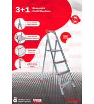 ASVERA 3+1 BASAMAKLI PROFİL MERDİVEN (Gri)