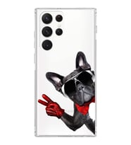 PrintiFy Samsung Galaxy S22 Ultra ile Uyumlu 1mm Slim Fit Köpek 2 050e Baskılı Şeffaf  Kılıf