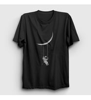 Presmono Unisex Siyah Swing Astronaut Space Astronot Uzay T-Shirt 284060tt