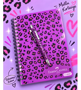 Faber Leo Karton Kapaklı Çizgili Defter 100 Yaprak 17*24 VE TÜKENMEZ KALEM KOMBİN
