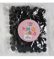 LOREN CRAFTS 2 CM 100 ADET SİYAH PONPON