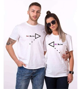 Tshirthane My Love Ok Sevgili Kombinleri Tshirt Kombini (Tek Ürün Fiyatıdır.)