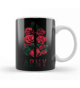 Bts Army Logo Rose Texture Flowers Kpop Army Kupa Bardak Porselen