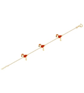 Diamond Line-Gülaylar 14 Ayar Sarı Altın Çocuk Bileklik