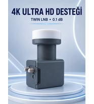 Uydu Anten LNB Twin Çıkışlı 0.1 dB Ku Band 4K Ultra HD Uyumlu