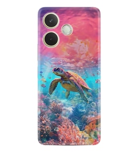 Oppo A5 Pro 5G Kılıf Boutique Baskılı Resimli Kaplumbağa Pcode -065