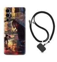 Tecno Pova 4 Kılıf Silikon Boyun Askılı İpli Desenli Silikon Kız ve Kedi 1762