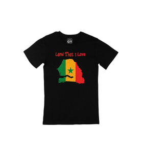 Land That I Love Senegal Siyah Tişört