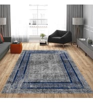 Eliana Home Dijital Baskı Yıkanabilir Kaymaz Taban Salon Halısı Ve Yolluk LNA0897-FNL113 (Mavi)