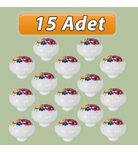 15 Adet Menekşe Kulp Beyaz Polimer Düğme Kulp Mantar Mobilya Mutfak Dolabı Çekmece Kulbu Kulpları