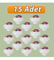 15 Adet Menekşe Kulp Beyaz Polimer Düğme Kulp Mantar Mobilya Mutfak Dolabı Çekmece Kulbu Kulpları
