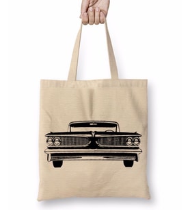 Carro Vintage Araba Bez Çanta Uzun Saplı