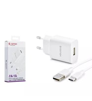 Genax GNX003 Type-C USB Şarj Adaptörü Set 2.6A 13W Beyaz (Siyah)