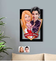 BK Gift Kişiye Özel İsimli Sevgililer Karikatürlü 3D Ahşap Tablo-2
