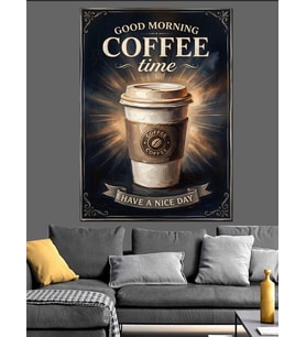 Good Morning Coffee Time Tabelası Dekoratif Kanvas - Mdf Ahşap Tablo