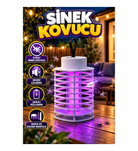 UV Mor Işıklı Şarjlı Elektrikli Böcek Öldürücü Lamba – Sessiz Gece Kullanımı, Duvar ve Masaüstü Kull
