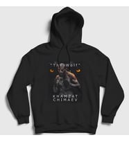 Presmono Unisex Beyaz Wolf Kurt Khamzat Chimaev Mma Ufc Kapüşonlu Sweatshirt 429313tt (Siyah)