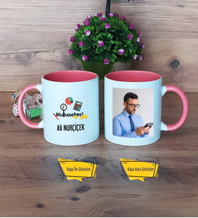 Muhasebeci Kupa Bardak Pembe Fotoğraflı Muhasebeciler Günü Hediyesi