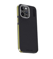 Joko Apple iPhone 15 Pro Kılıf Aramid 600D Kevlar Karbon Fiber Magsafe Kapak - Sarı