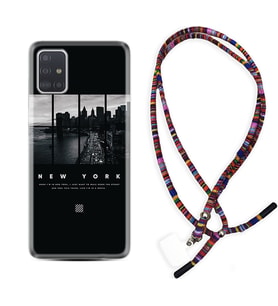 Samsung a71 A72 A73 A7 A9 2018 C7 C9 Kılıf Boyun Asklı Rasta Silikon New York 1612
