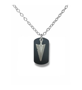 Spearhead Valor – Mızrak Ucu Figürlü Unisex Künye Kolye (60 cm Zincirli) (Gümüş)