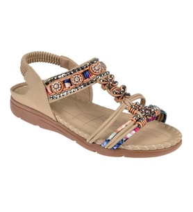 Guja Taşlı Comfort Kadın Sandalet GJ-15083 BEJ