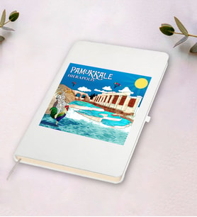 Pamukkale Tasarımlı Beyaz Defter