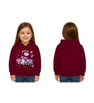 Unisex Baskılı Çocuk Swaetshirt Kapüşonlu 3 İplik Şardonlu Kuromi baskılı (Bordo)
