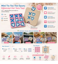 3D Baskı Kalpli XOX Masa Oyunu Kapaklı Tic Tac Toe Taşınabilir Zeka Oyunu