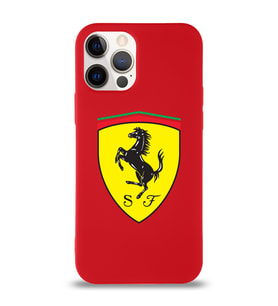 Apple iPhone 12 Pro Max  Lansman Kılıf Ferrari Tasarımlı Altı Kapalı İçi Kadife Kaplı  Kapak (Şeffaf)