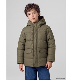 LCW Kids Kahverengi Kapüşonlu Erkek Çocuk Şişme Mont