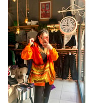 El yapımı renk bloklu tığişi içi astarlı handmade tasarım örgü çanta