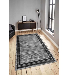 Dijital Baskılı Yıkanabilir Kaymaz Modern Renkli Salon Halısı Mutfak Halısı Yolluk ND-HY-1224 (Gri)